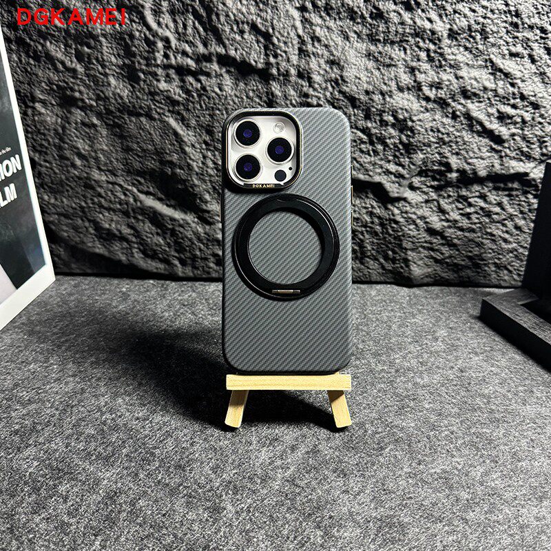 DGKAMEI适用于iPhone16Promax手机壳带支架可旋转新款简约轻薄手感14pm磁吸外壳苹果15Pro高端支点壳保护套