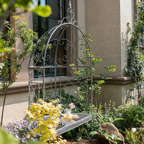 极速掬涵复古半圆形铁艺座椅庭院爬藤架拱M门花架装饰婚礼庆典道