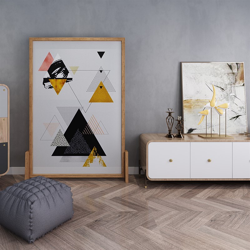 极速北欧实木进门入户玄关屏风隔断客G厅餐厅装饰遮挡抽象几何移