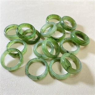 极速轻微冰裂g天然俄罗斯乌兰海苹果绿碧玉戒指指环男女款戒指饰