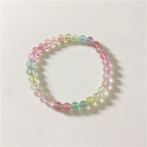 极速春夏仙女款 天然老矿碧玺马卡龙色单圈手N链  女款碧玺饰品礼