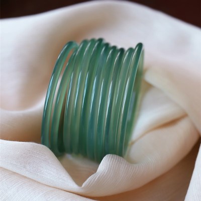 极速清货b特价天然玉髓叮当镯手镯俏色半山半水款玉髓女款玉髓镯