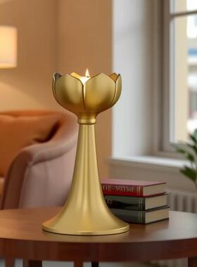 黄铜家用摆件蜡烛台佛前供奉摆件黄铜烛台