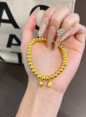 金包银两世欢莲蓬手链轻奢气质百搭叠戴首饰来料可定制