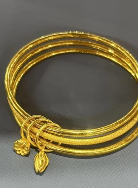 金包银三生三世莲蓬手镯女时尚精致闭口莲花手环来料可定制