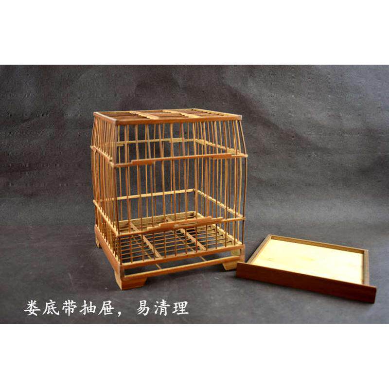 大欧鸟笼碳化靛颏红子绣眼玉鸟黄雀笼子成品全套大小号2种带抽屉