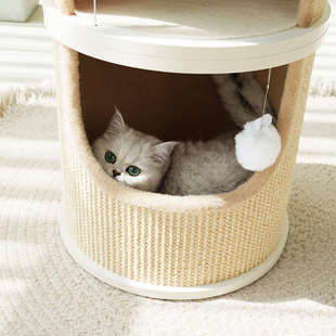 双层猫窝剑麻抓桶猫窝猫爬架猫抓柱 CatS转转树洞