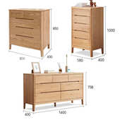 纯实木五斗柜七斗柜橡木卧室床尾收纳柜现代简约抽屉储物柜子原木