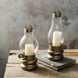 复古轻奢烛台法式风灯家居民宿工业风装饰摆件金属蜡烛灯桌面摆设