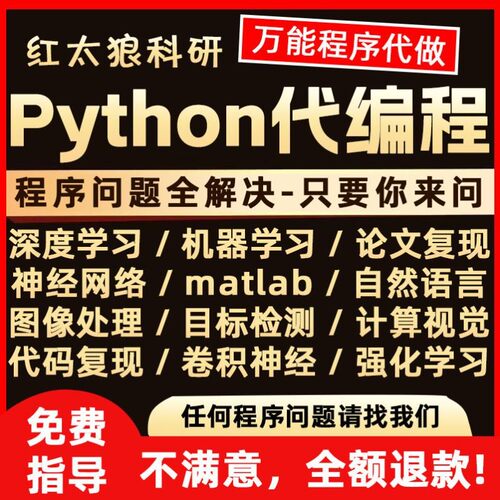python代编程序机器深度学习代做C#C++C语言php代码定制程序java