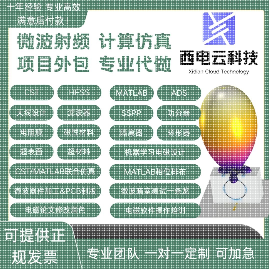 CST/HFSS电磁微波代做仿真设计超表面SPP天线铁氧体机器学习