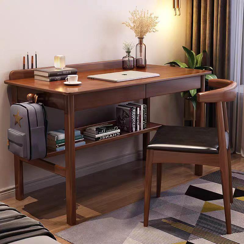 实木书桌电脑台式桌80cm小户型简约家用写字台中小学生儿童学习桌