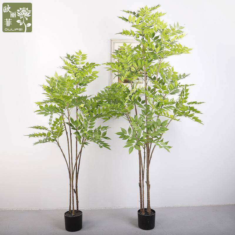 大型仿真香椿树 装饰落地绿植假树盆栽 室内橱窗植物香椿树仿真树