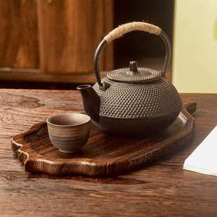 创意树叶干泡台泡茶家用茶盘蕉叶木盘子 木质托盘实木点心果盘日式