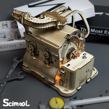 SCIMOOL木质3d立体拼图转子发动机拼装模型礼物DIY定制个性化摆件