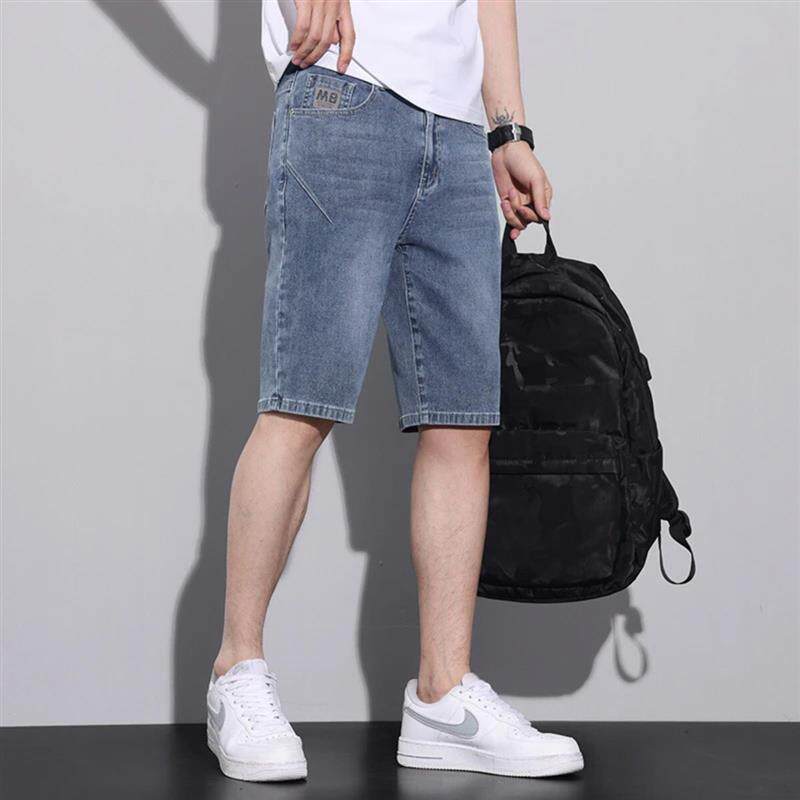 桑瑜夏季薄款新款牛仔短裤男士五分裤宽松直筒休闲弹力中裤子男款