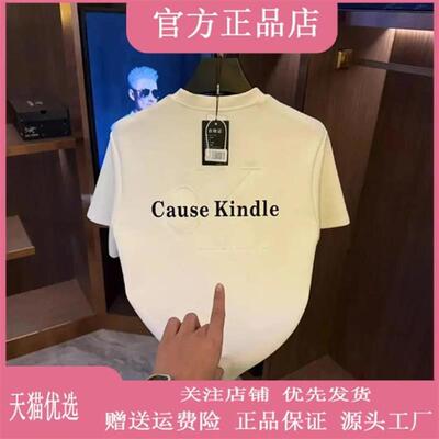 特琪轻奢服饰轻奢严选钢印K22026新款纯棉T恤男款时尚圆领半袖t