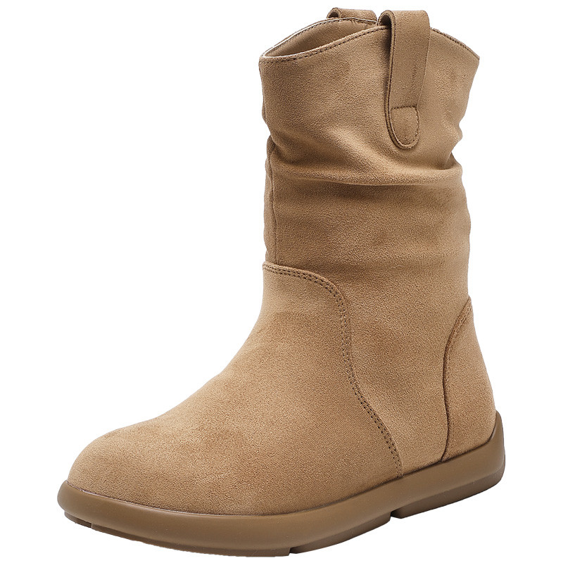 大东官方勃肯雪地靴女款2025新款冬季超火爆款西部靴棕色堆堆靴女