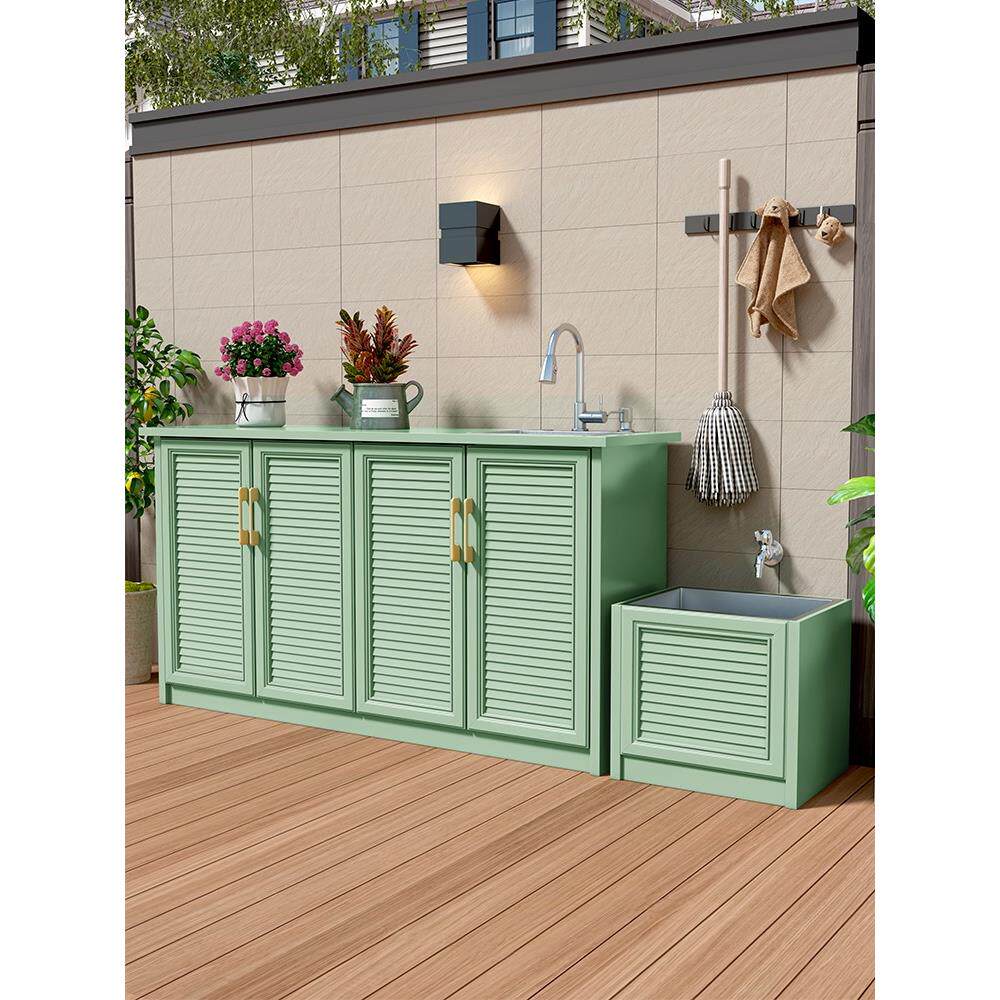 铝合金户外脸盆柜庭院防雨、防晒水槽柜阳台花园储物柜杂项柜