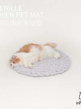 inFluffy茸里-宠物猫狗睡垫编织毛绒坐垫狗垫圆垫防滑垫绒毛垫子