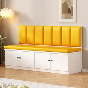 实木卡座餐桌家用小户型餐厅储物柜奶茶店靠墙卡座软包沙发凳商用