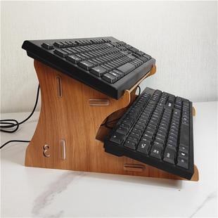 双层键盘收纳层架桌面整理加高倾斜键盘放置托 托架节省空间工位