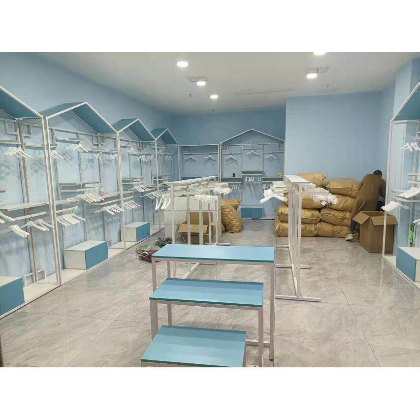 母婴店奶粉货柜童装童鞋展示柜童装服装店货架钢木结合展柜