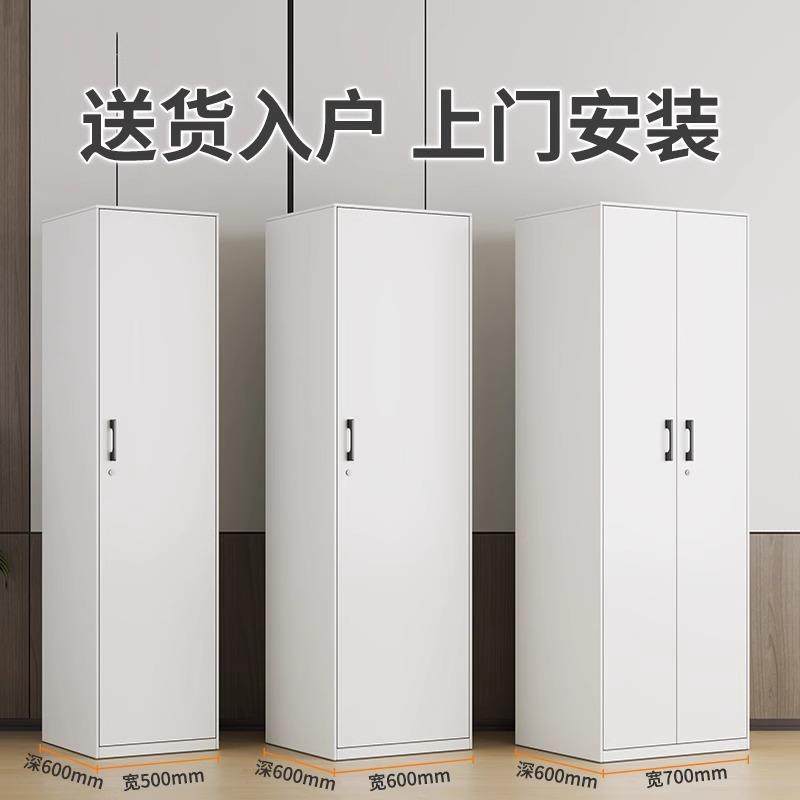 60cm深家用衣柜阳台柜收纳柜钢制卧室衣橱小户型单门带锁环保防晒