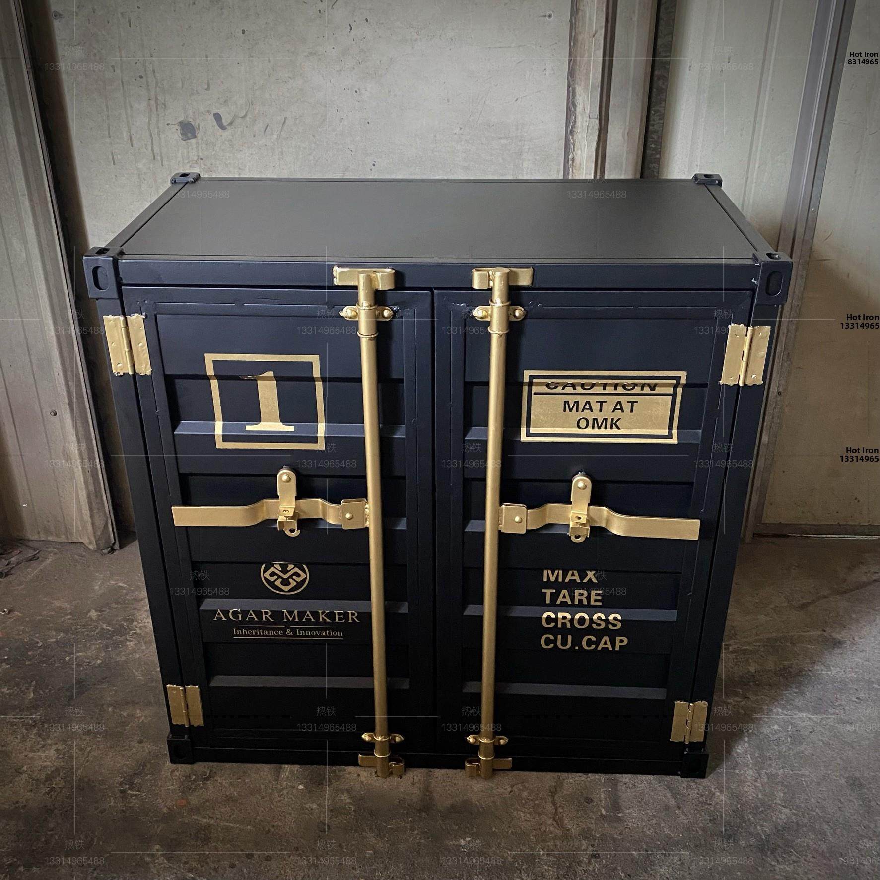 集装箱工业风储物柜办公文件柜直播网红定制柜创意铁艺鞋柜工具柜