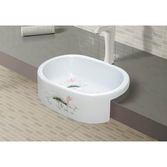 台上盆半嵌入式洗脸盆卫生间洗手盆镶嵌式洗面盆半挂陶瓷台中盆,家装主材,半嵌入式洗脸盆,淘宝优惠券,粉丝福利购,淘宝优惠卷