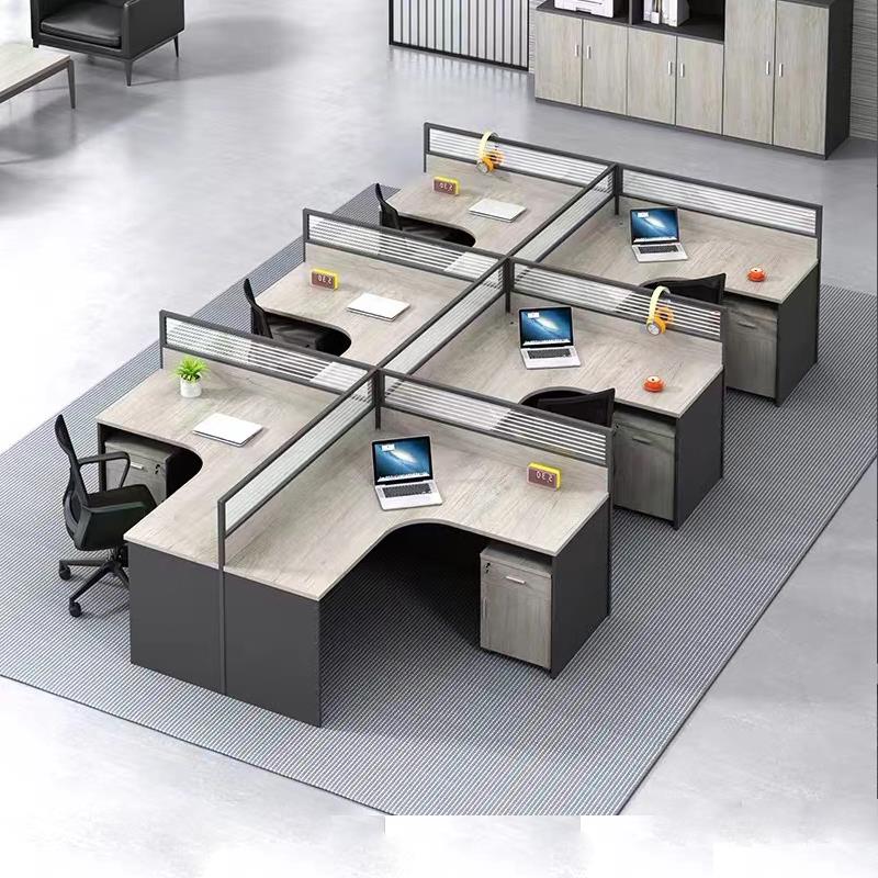 南京办公室家具办公桌椅组合员工4人位屏风隔断职员卡座电脑桌子