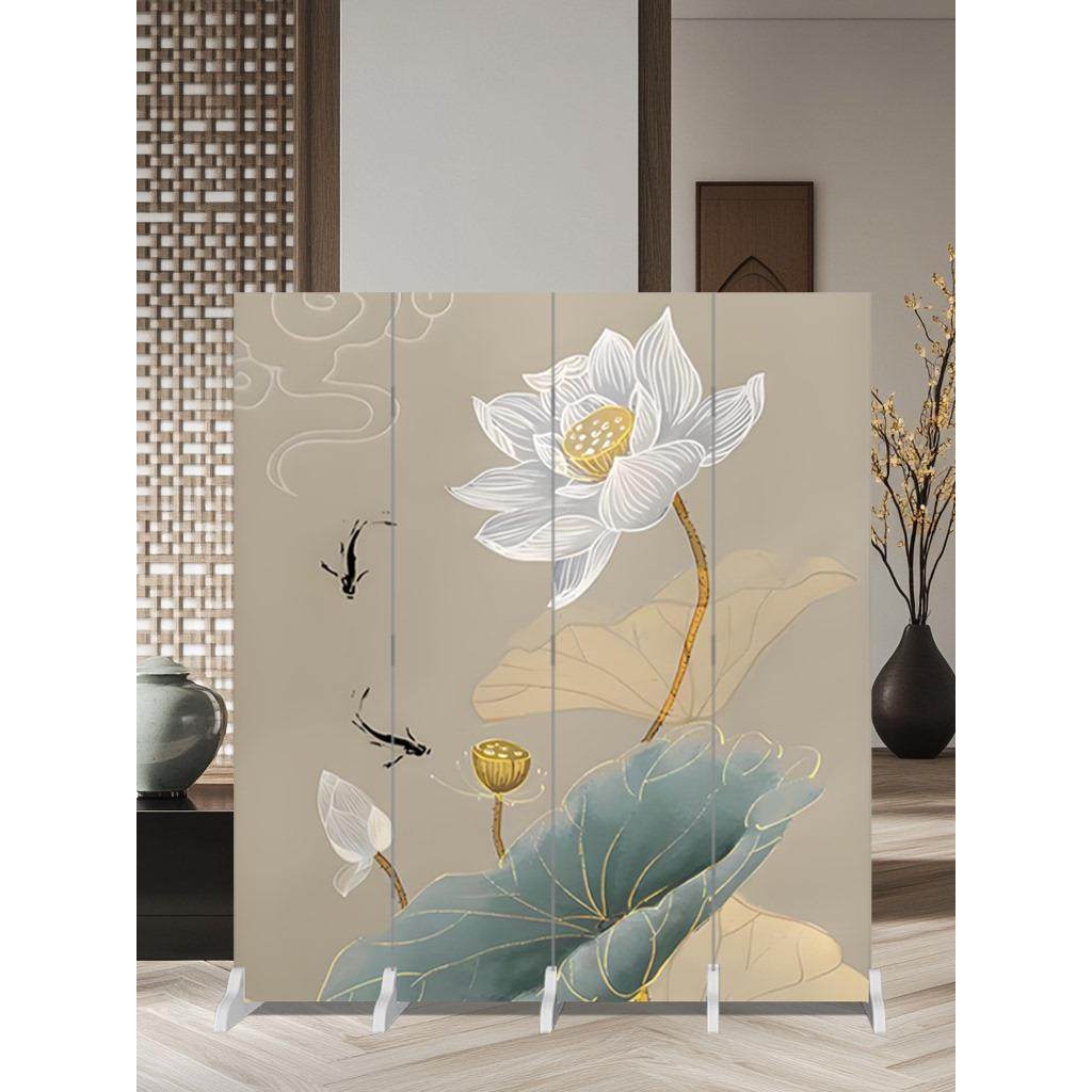 屏风新中式可移动折叠隔断办公室卧室客厅玄关实木中式屏风可定制