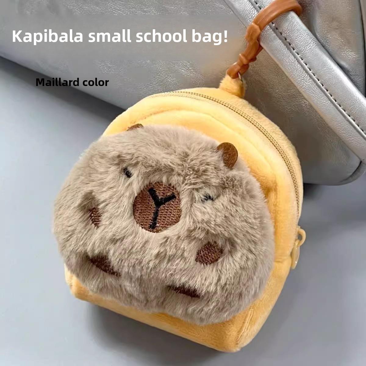 新可爱Capibala毛绒硬币钱包Capybara袋吊坠耳机男人和女人储存钥