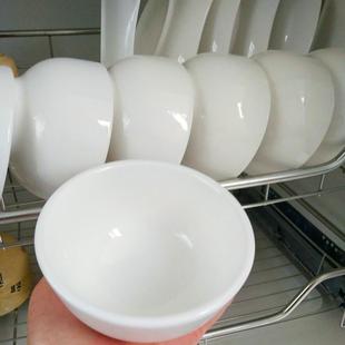 家用陶瓷碗 小白碗纯白色加厚米饭碗商用餐厅碗饭店罗汉碗小碗中式