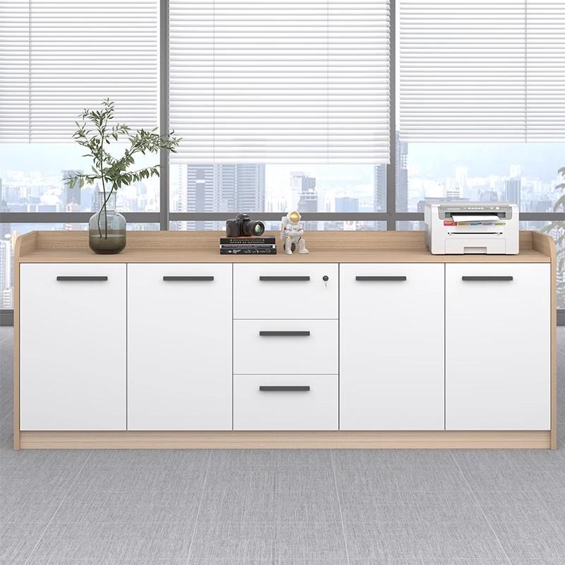 办公室茶水柜会议室柜子落地矮柜隔断办公桌侧柜置物覆印机工作台