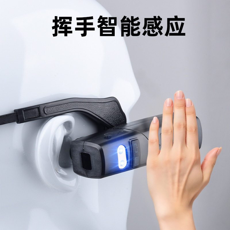 led感应头灯野外强光长续航锂电钓鱼专用灯耳挂式矿灯手电筒