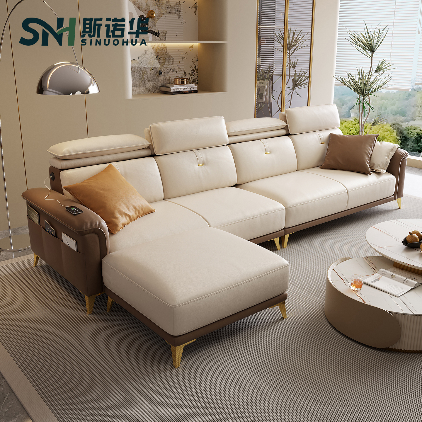 穗宝佛山真皮沙发客厅2025新款现代轻奢头层牛皮小户型政府补贴沙