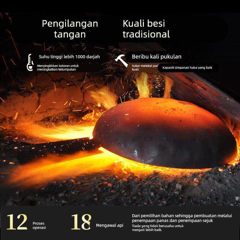 正宗章丘深煎锅平底锅不粘铁锅宝宝辅食无涂层小烙饼炒菜家用煎蛋