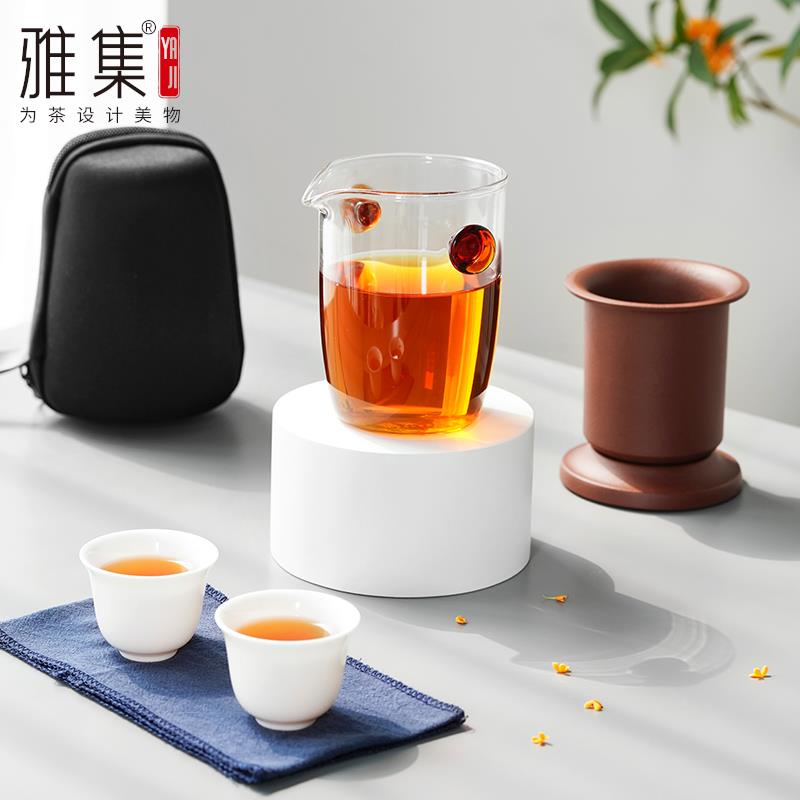 雅集茶具快客杯汉铎紫砂过滤手抓壶泡茶茶水分离公道分茶旅行茶具