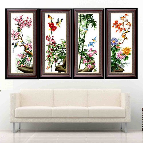 梅兰竹菊四联大气风新款十字绣