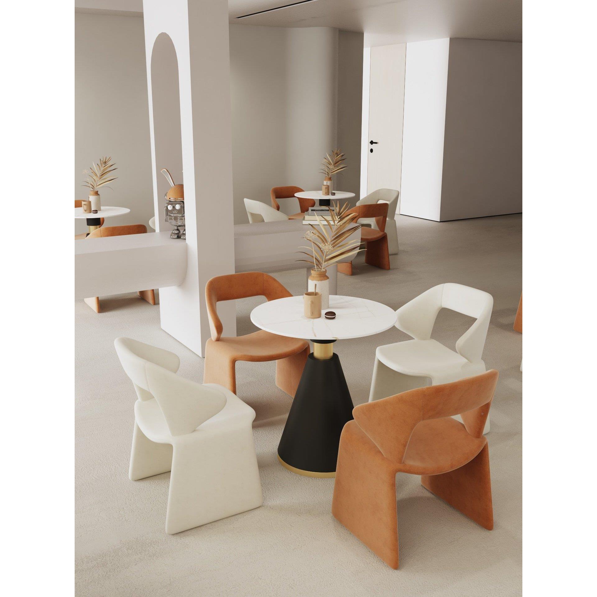 网楼红售处洽谈桌椅HKCY-007合组接待圆桌轻现代会客区一桌四椅休