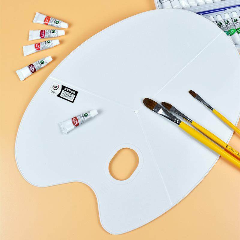 605椭圆调色板三线板塑料调色用品调色板儿童丙烯水彩颜料调色盘