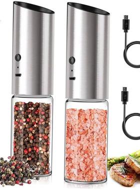 Electric Salt and Pepper Grinder Set USB Rechargeable Eletri