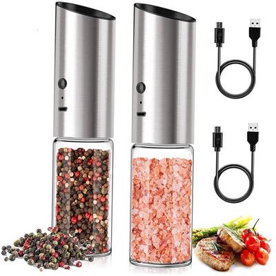 Electric Salt and Pepper Grinder Set USB Rechargeable Eletri