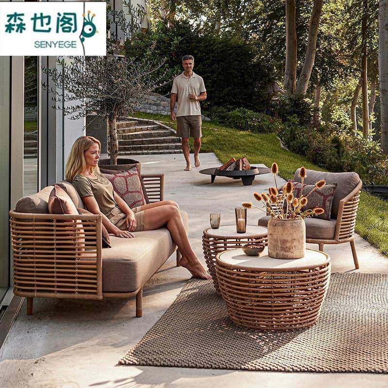 户外藤编沙发休闲庭院室外阳台藤椅防水防晒民宿阳光房组合家具,住宅家具,户外沙发,淘宝优惠券,粉丝福利购,淘宝优惠卷