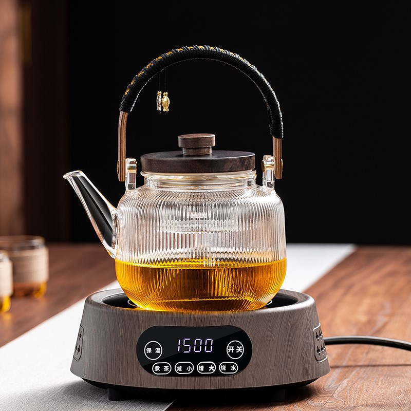 新款煮茶器蒸煮一体茶壶电陶炉套装耐高温加厚玻璃烧水泡茶壶茶具