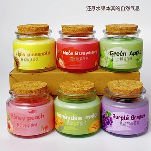 夏日水果味香薰蜡烛青苹果室内卧室助眠持久留香礼物 水果派对