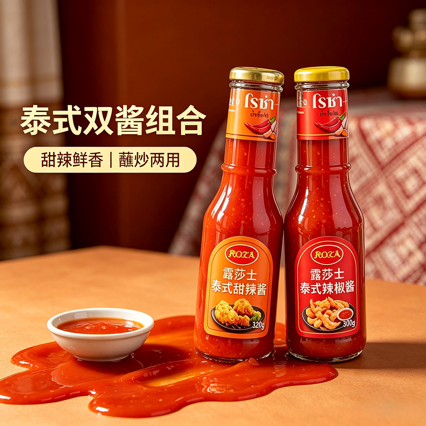 泰国原装进口泰式Roza露莎士甜辣酱蒜蓉辣椒酱调味料家用炸鸡酱汁