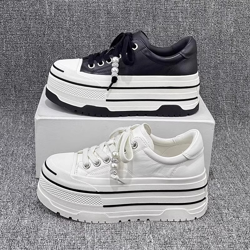 厚底真皮2025秋冬新款厚底增高松糕鞋小个子女鞋百搭爆款板鞋女,女鞋,休闲板鞋,淘宝优惠券,粉丝福利购,淘宝优惠卷