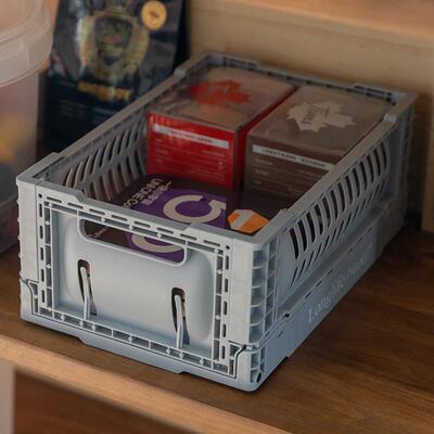 longlife可折叠收纳篮工业风桌面收纳盒零食杂物储物篮塑料收纳筐